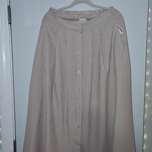 Nicole Miller Beige Striped Maxi Skirt